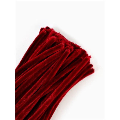 Синельная проволока, набор 100 шт, размер 1 шт 30х0,8 см, цвет бордовый