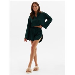 Пижама женская (рубашка, шорты) женская MINAKU: Home collection, изумруд, размер 42