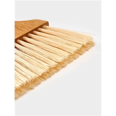 Щётка с совком Meli, бамбуковая ручка, 18×14 см, чёрная