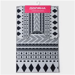 Коврики для ванной и туалета Доляна «ЧБ», 2 шт: 50×80 см, 50×40 см