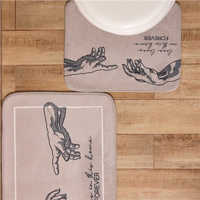 Набор ковриков для ванной «Этель» Forever, 2 шт., 50×40 см, 80×50 см, велюр