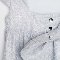 Платье нарядное для девочки KAFTAN, размер 98-104 см, серебристое