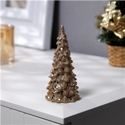 Светодиодная фигура «Ёлка золотистая» 5×12×5 см, пластик, батарейки LR44 (в комплекте), свечение тёплое белое