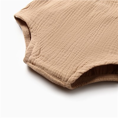 Комбинезон с рюшами Крошка Я Муслин, рост 74-80 см, бежевый