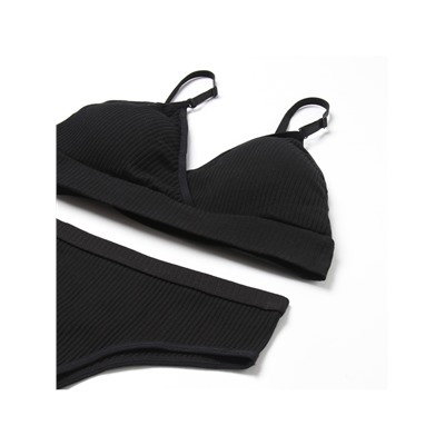 Комплект нижнего белья женский (топ, трусы) Collorista, чёрный, размер 42-44