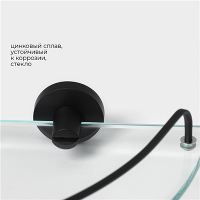 УЦЕНКА Полка для ванной угловая Loft basic, стеклянная