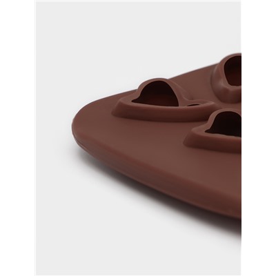 Форма для конфет и шоколада Доляна «Сердца», силикон, 21.5×10.5×1.8 см, 15 ячеек (3×3 см), коричневая