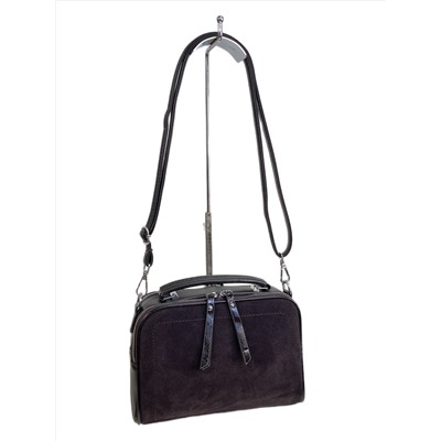 Женская сумка из искусственной кожи и замши, цвет шоколад