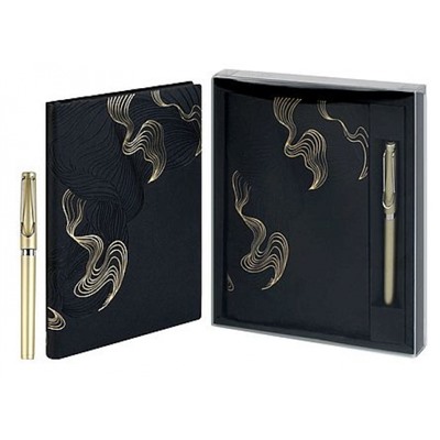 Подарочный набор Ежедневник недатированный А5 240 стр. "ВИННЕР ЧЕРНЫЙ С ЗОЛОТОМ" + ручка шариковая 70561 Феникс
