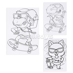 Набор красок с блестками с раскрасками "Скейтеры"