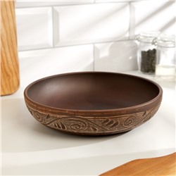 Салатник «Орнамент», 1 л, 5×21 см, красная глина