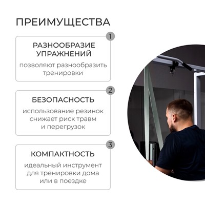 Эспандер ленточный многофункциональный ONLYTOP, 208х6,4х0,5 см, 23-68 кг, цвет серый