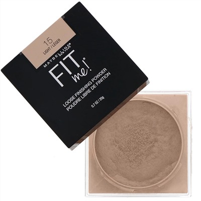 Maybelline, Fit Me, рассыпчатая пудра, оттенок 15 «Светлый», 20 г