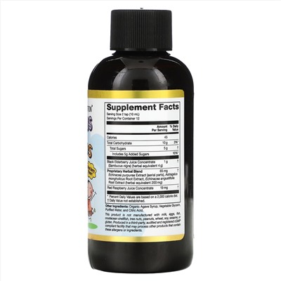 California Gold Nutrition, Бузина для детей, сироп из европейской черной бузины с эхинацеей, 4 жидких унции (120 мл)