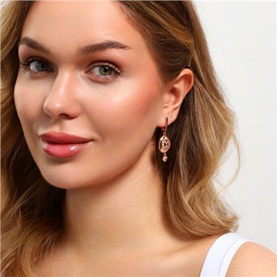 Серьги ювелирная бижутерия коллекция "Дубай" покрытие позолота, вставка: фианиты, цвет: прозрачный, арт.314.787