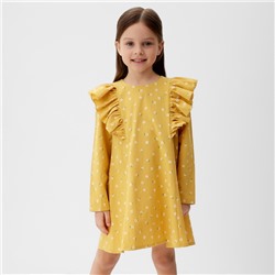 Платье детское с воланами KAFTAN, размер 32 (110-116 см), жёлтое
