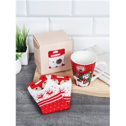 Подарочный набор Кружка 350 мл+ носки / 538A / в подарочной упаковке /АКЦИЯ Новогодний