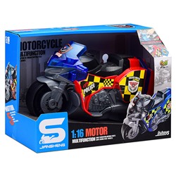 Мотоцикл "Мотогонщик" 1:16 (свет, звук) в коробке