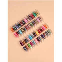 Набор для декора, в пластиковом органайзере, 48 бутылочек, разноцветные