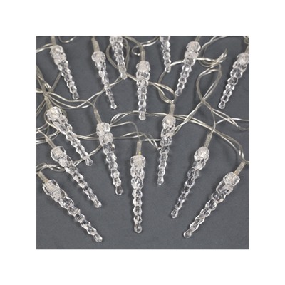 Гирлянда «Нить» 5 м с насадками «Сосульки тающие», IP20, прозрачная нить, 20 LED, свечение мульти (RG/RB), мигание, 220 В