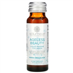 Solumeve, Ageless Beauty, жидкий морской коллаген с глюкозамином, поддержка суставов и соединительной ткани, со вкусом манго и яблока, 10 флаконов по 50 мл (1,69 жидк. унции)