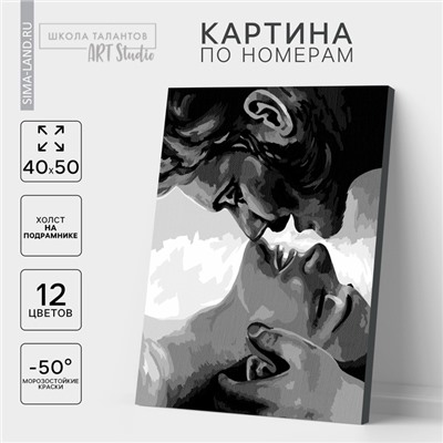 Картина по номерам для взрослых на холсте с подрамником «Поцелуй», 40×50 см