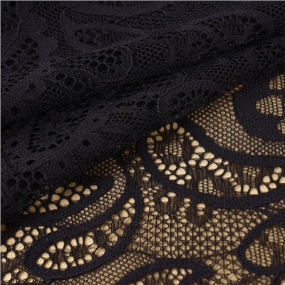 Кружевная эластичная ткань, 240 мм, 23±1 м, чёрная