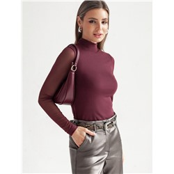 Водолазка с прозрачными рукавами