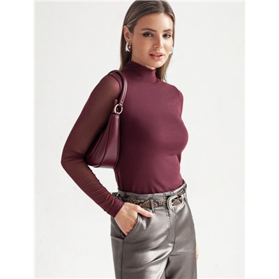 Водолазка с прозрачными рукавами