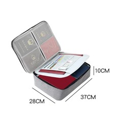 Cумка органайзер для документов и вещей с кодовым замком 37х27х10.5см серая