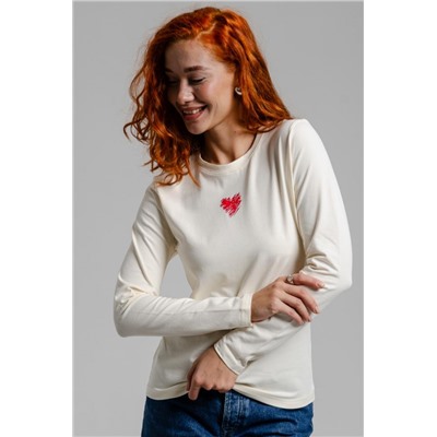 8529/1 футболка с дл.рукавом (Молочный_сердечко)