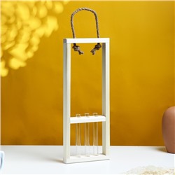 Подарочный ящик «Рамка», 46×15×4 см, деревянный, 3 колбы, ручка - верёвка