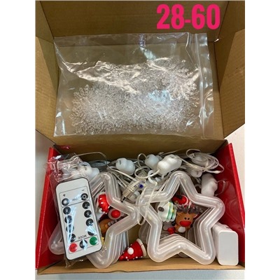 Новый Гирлянда Звезды ⭐и Снежинки - _ _10Led , с пультом ,