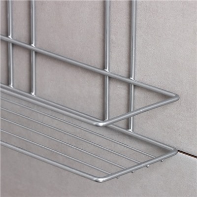 Полка прямоугольная 2-х ярусная, 26.5×10.5×35 см, цвет хром