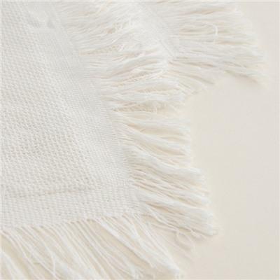 Плед с бахромой SL Home Mosaic, 130×180 см, белый