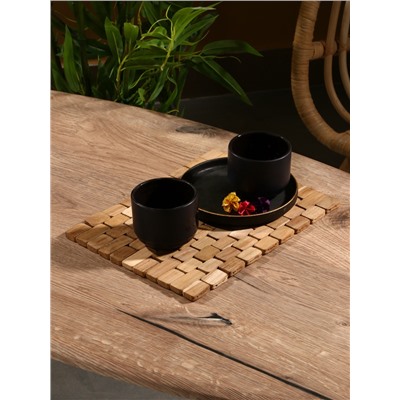 Коврик из тикового дерева, 30×20×0.7 см