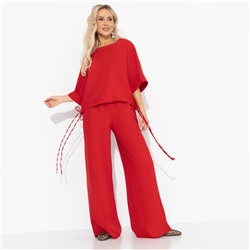 Брючный костюм свободной посадки, Энергия цвета (red)