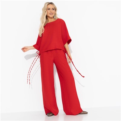 Брючный костюм свободной посадки, Энергия цвета (red)