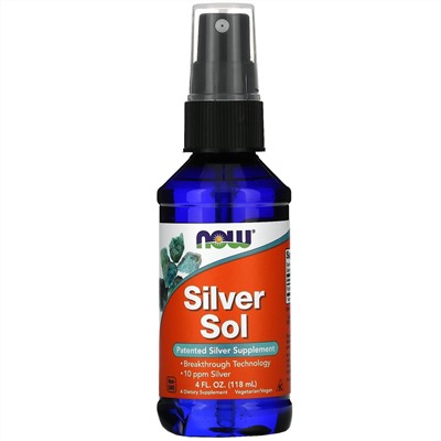 Now Foods, Silver Sol, серебряная вода, 118 мл (4 жидк. унции)