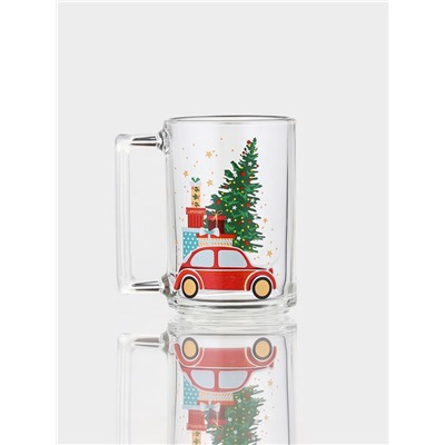 Кружка Luminarc «Рождество», 320 мл, стекло, прозрачная, рисунок МИКС