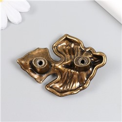 Ручка для шкатулки латунь «Экзотические листья», набор 2 шт., 5×7×2 см