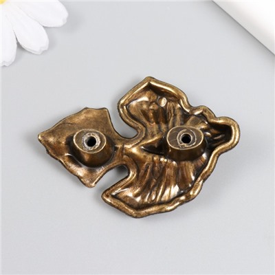 Ручка для шкатулки латунь «Экзотические листья», набор 2 шт., 5×7×2 см