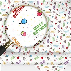 Упаковочная бумага "Паттерн Happy Birthday"