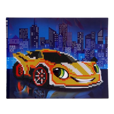 Алмазная мозаика с частичным заполнением для детей «Жёлтая тачка», 20×25 см