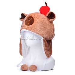 Шапка карнавальная "Капибара" с вишенкой 29*32см.