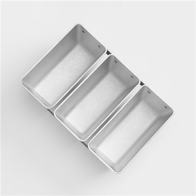 Форма для хлеба, 2,1 л, 22,5×11,5×12,2 см, Л-7, 3-х секционная, литой алюминий