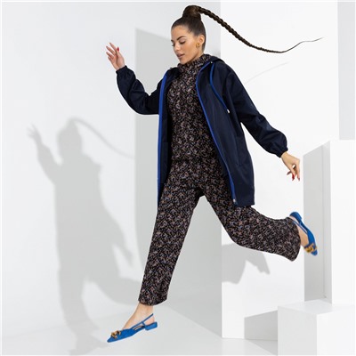 Брючный комплект с капюшоном, Смелый контраст