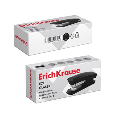 Степлер 24/6 на 30 листов 28235 Эко "Классика" черный ErichKrause
