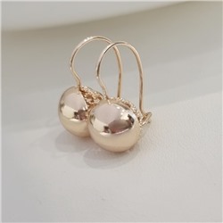 Серьги шарики ювелирная бижутерия коллекция "Дубай" покрытие позолота, арт.215.503