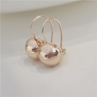 Серьги шарики ювелирная бижутерия коллекция "Дубай" покрытие позолота, арт.215.503